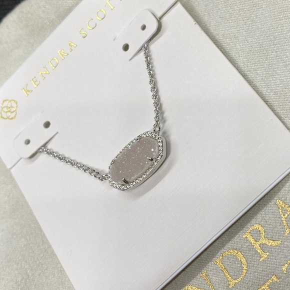 New Kendra Scott Silver Elisa In Iridescent Drusy - Picture 4 of 8